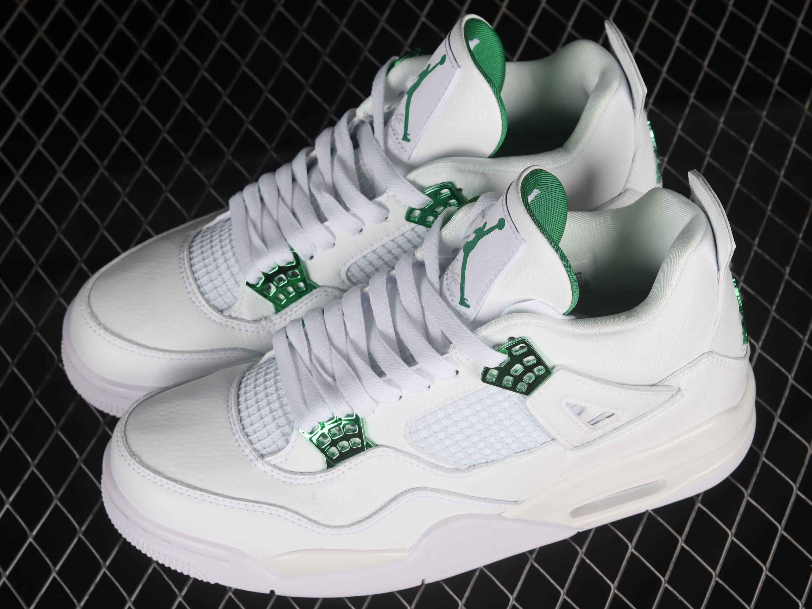 “Metallic Green Retro Sneaker – Style 408452-113 White & Emerald Accents” - TruVybe Essentials